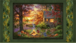 P & B Textiles - Fireside Serenity - 24^ Sunset Panel, Multi
