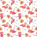 Henry Glass - Pink Paradise - Small Tossed Flamingos, Pink