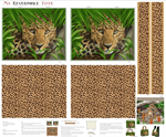 Studio E - On The Wild Side - 36^ Reversible Tote Bag Panel, Leopard Face