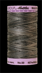 Mettler Thread - Silk Finish Variegated Cotton - 500 yd. - 50 Wt; Charcoal