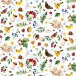 Elizabeth Studio - Who Lives in The Woods - Garden Motifs, White