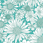 Benartex - Porch Swing - Upsy Daisy, Turquoise