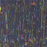 Moda - Gradients Gallery - Dripping Paint Stripes, Midnight Rain