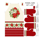 Northcott - Holiday Joy - 43^ Canvas Apron & Mit Panel, Cream
