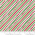 Moda - Snow Time - Dotted Bias Stripe, Winter White