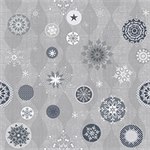 Stof Fabrics - Icy Winter - Snowflakes, Grey/Silver