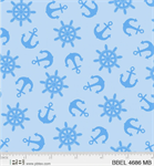 P & B Textiles - Baby Beluga - Anchors, Light Blue