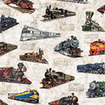 Quilting Treasures - Steam & Steel - Trains, Birch