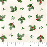 Northcott - Highland Heart - Holly Toss, Cream