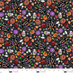 Blank Quilting - Spooky Aura Glow - Candies, Black