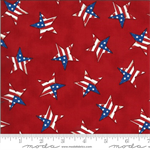 Moda - America The Beautiful - Tossed Flag Star, Red