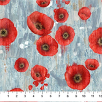 Northcott - Poppy Meadow - Poppy, Blue