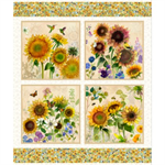 Clothworks - Sunflower Song - 36^ Panel, Light Cream