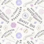 Lumin Fabrics - Sweet Honey Bee - Titles & Labels, Cream