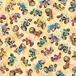 Quilting Treasures - Lil Farmers - Tractors, Marigold