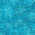 Clothworks - 108^ Laurel Burch Digital - Swirl, Aqua