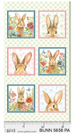 P & B Textiles - Bunnies & Blooms - 24^ Bunny Panel, Multi