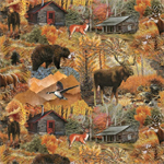 Blank Quilting - Wilderness Trail - Scenic Animals, Light Brown