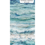 Northcott - Sea Breeze - 24^ Waves Panel, Pale Blue