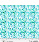 P & B Textiles - 108^ Translucence - Layered Flowers, Teal