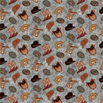Blank Quilting - My Hero Wears Cowboy Boots - Small Cowboy Motifs, Gray