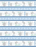 Wilmington Prints - Safari Lullaby - Repeating Stripe, Blue