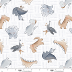 Blank Quilting - Rock of Ages - Multi Dinosaur Toss, Gray