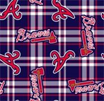 Fabric Traditions - MLB Fleece - Atlanta Braves - Plaid, Navy