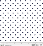 P & B Textiles - Indigo Song - Polka Dot, White/Navy