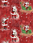 Wilmington Prints - The Jolly North - Scenic Toile and Santas, Red