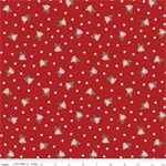 Riley Blake - Mistletoe & Holly - Mistle Scattered Bells, Barn Red