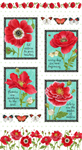 Henry Glass - Poppy Perfection - 24^ Poppy Panel, Multi