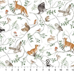 Northcott - Tanglewood - Animal Vine, White