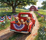 Hoffman California - Red Truck Roadtrip - 38.5^ Red Truck Panel, Patriotic