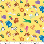 Blank Quilting - Noah & Friends - Allover Characters, Yellow