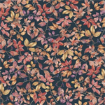 P & B Textiles - Bountiful - Packed Fall Foliage, Navy