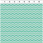 Clothworks - Snarky Cats - Chevron, Turquoise