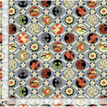 Timeless Treasures - Imperial Bloom - Floral Check, Grey
