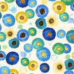 Timeless Treasures - Poppy Serenade - Tossed Poppies Geo, Cream