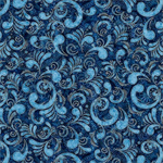 Quilting Treasures - American Country - Scrolls, Blue