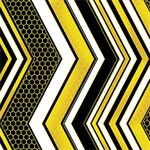 Kanvas Studio - Buzzworthy - Chevron, Black/Gold