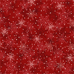 P & B Textiles - Winter Song - Layered Snowflakes, Red