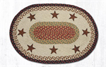 Braided Rug - Burgundy/Mustard (Stars), 20^ X 30^ (Oval)