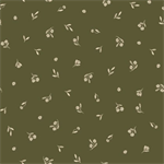 P & B Textiles - Novella - Dainty Sprig Toss, Dark Green