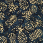 Michael Miller - Batiks-Tropical - Pineapple Punch with Metallic, Nite