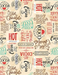 Wilmington Prints - Cocoa Sweet - Word Toss, Cream