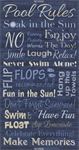 Timeless Treasures - Beach - (Sea) - 24^ Panel - Pool Rules, Blue