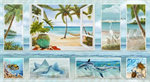 Henry Glass - Window to Paradise - 24^ Block Panel, Bay Blue