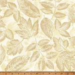 Hoffman California - In A Pear Tree - Tonal Leaves, Cream/Gold