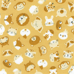 Robert Kaufman - Cozy Cotton Flannel - Animal Heads, Natural